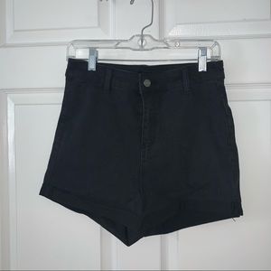 Black High Waisted Stretchy Shorts